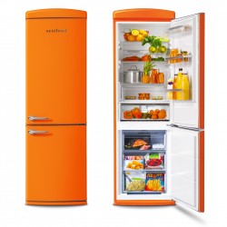 Free-standing Fridge-freezer in orange